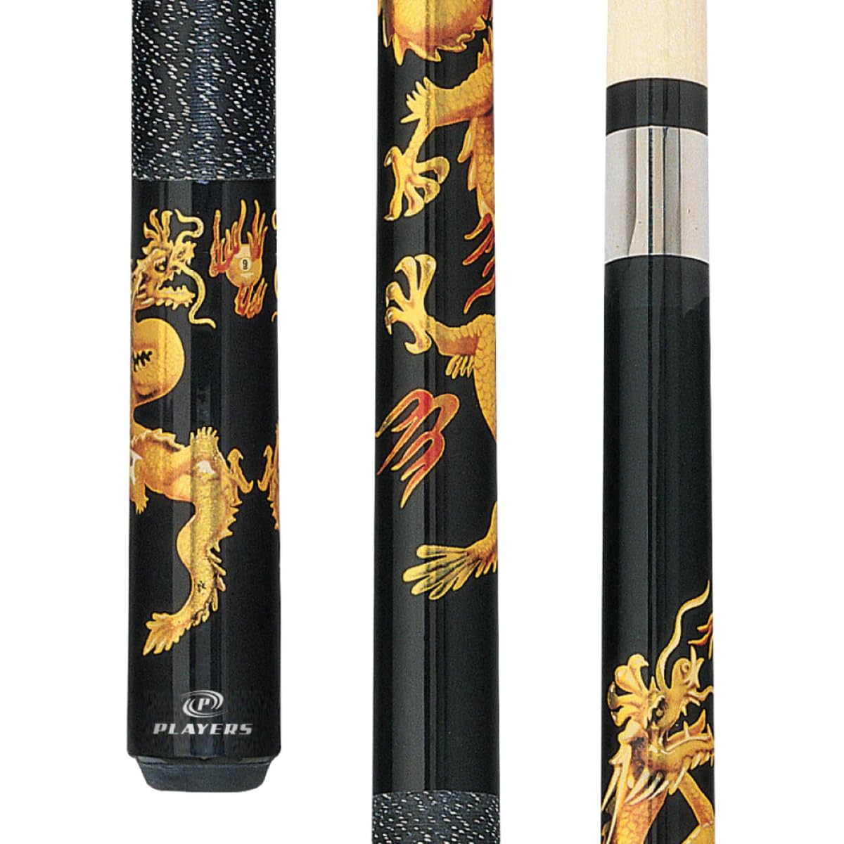Players 58" 2-Piece North American Hard Maple Billiard Pool Cue Stick Midnight Black 20oz