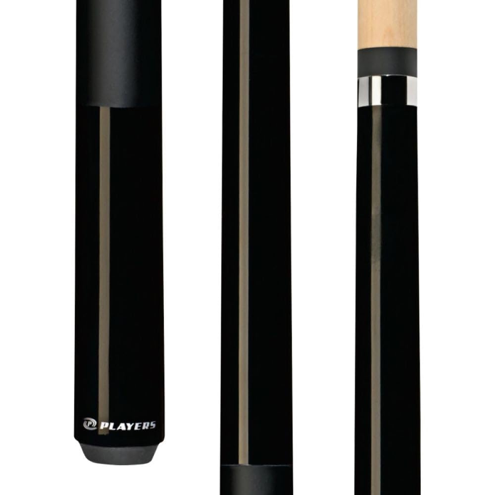 Players 58" 2-Piece North American Hard Maple Super Heavy Jump/Break Billiard Pool Cue Stick Black 28oz