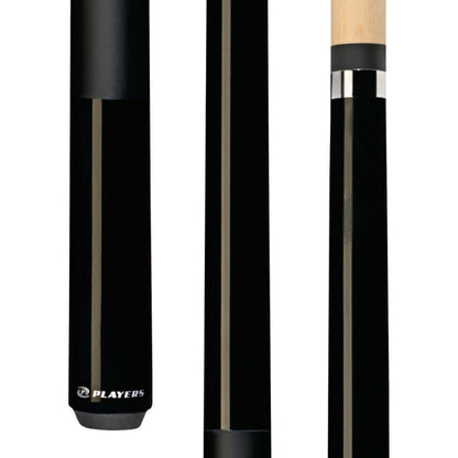 Players 58" 2-Piece North American Hard Maple Super Heavy Jump/Break Billiard Pool Cue Stick Black 28oz
